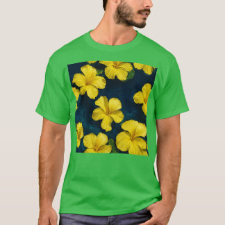 Camiseta Flor amarilla hibiscus flotando en agua hirt