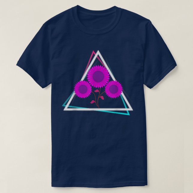 Camiseta Flor amarilla Retro 90 Art Vaporwave Hippie Sunfl (Diseño del anverso)