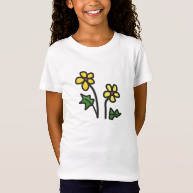 Camiseta Flor amarilla suave (Anverso)