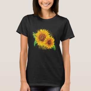Camiseta Flor Amarillo girasol Flor acuarela Positivo