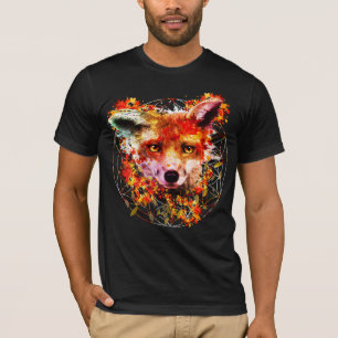 Camiseta Flor animal del alcohol del Fox de la acuarela de