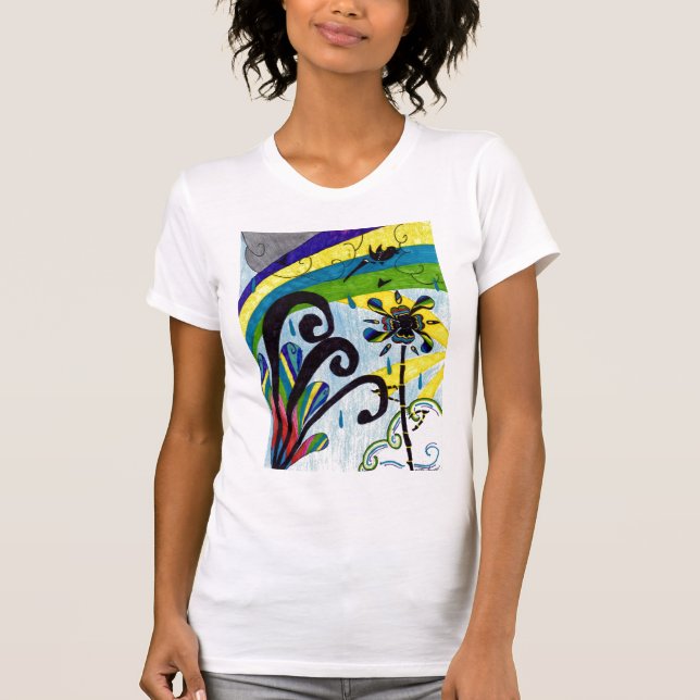 Camiseta flor arco iris (Anverso)