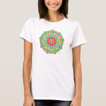 Flor arco iris Mandala Boho T-Shirt