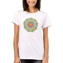 Flor arco iris Mandala Boho T-Shirt