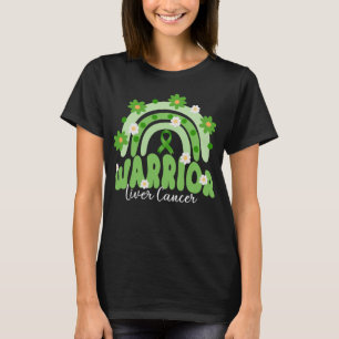 Camiseta flor arcoiris de guerrero del cáncer de hígado gro