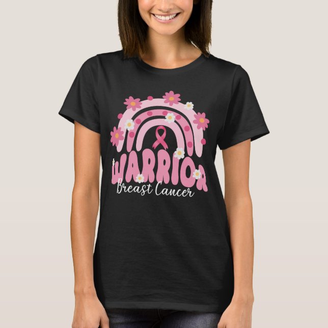 Camiseta flor arcoiris de guerrero del cáncer de mama groov (Anverso)