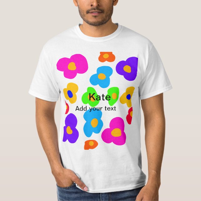 Camiseta Flor arcoiris orgullo amor añadir nombre texto lqb (Anverso)