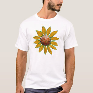Camiseta Flor Arte Rústico Ranch Estilo País Rojo Amarillo