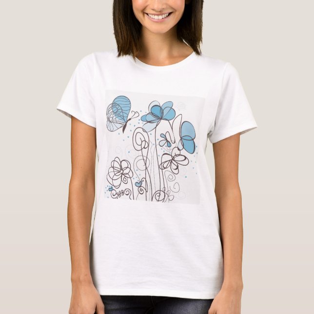 Camiseta Flor azul (Anverso)