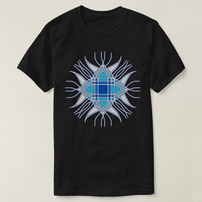 Camiseta flor azul abstracta (Diseño del anverso)