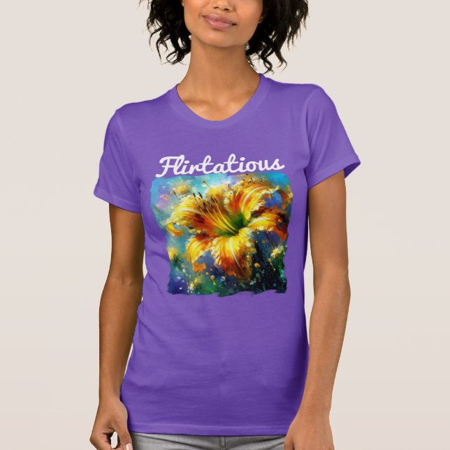Camiseta Flor azul amarillo amarillo intenso diurno (Anverso)