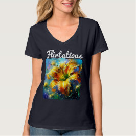 Camiseta Flor azul amarillo amarillo intenso diurno