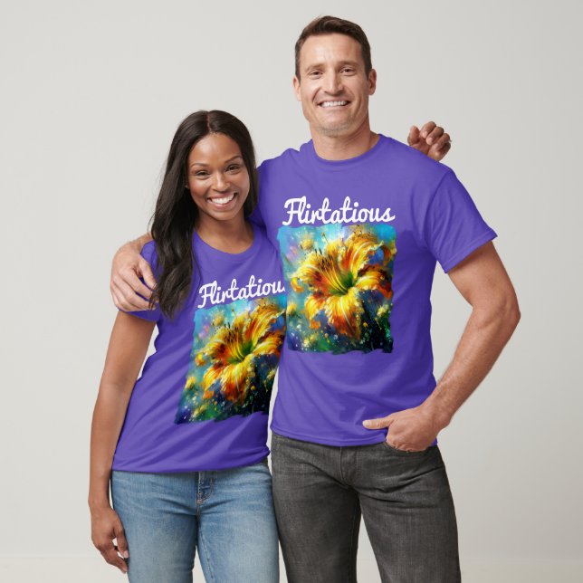 Camiseta Flor azul amarillo amarillo intenso diurno (Unisexo)