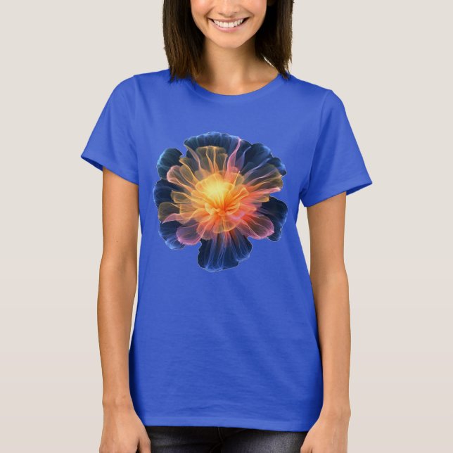Camiseta Flor azul brillante damas T-Shirt (Anverso)