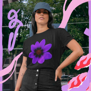 Camiseta Flor azul brillante en la oscuridad de las mujeres