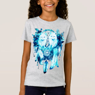 Camiseta Flor azul de hielo Artic Fox Dreamcatcher