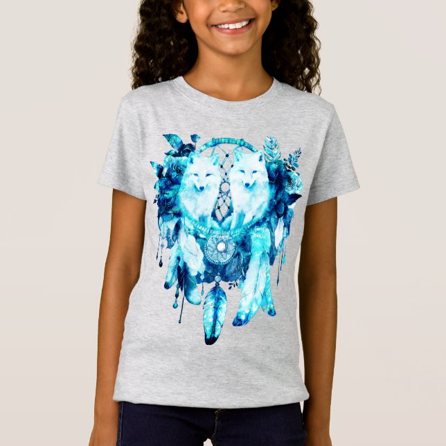 Camiseta Flor azul de hielo Artic Fox Dreamcatcher (Anverso)