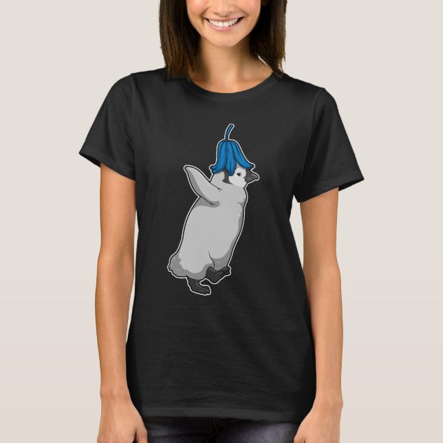 Camiseta Flor azul pingüino (Anverso)