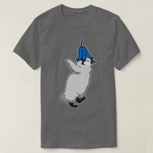 Camiseta Flor azul pingüino (Diseño del anverso)