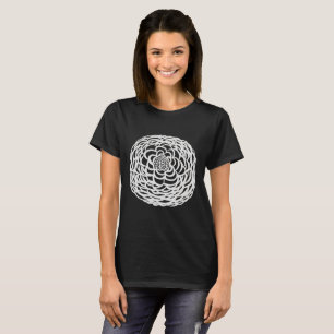 Camiseta Flor blanca sobre negro