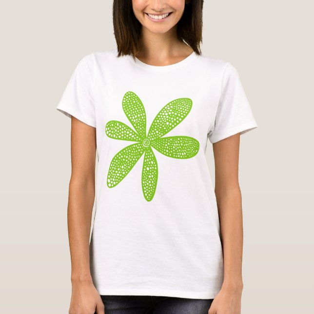 Camiseta Flor Bonita - Verde Marciano (Anverso)