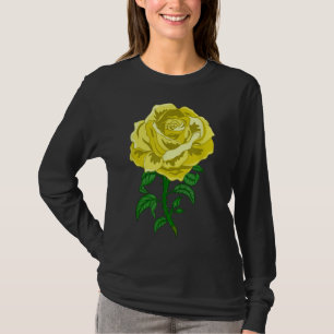 Camiseta Flor botánica de jardín de jardín de rosa amarilla