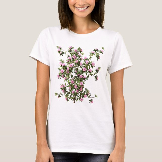 Camiseta Flor Botánica Rhododendron (Anverso)