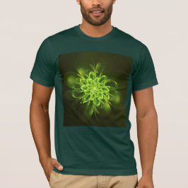 Camiseta Flor brillante Fractal esparce verde