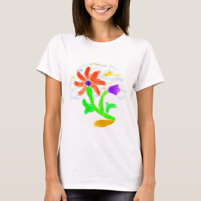 Camiseta Flor brillante y alegre (Anverso)