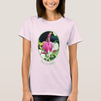 Camiseta Flor cardíaca de sangrado rosa única personalizada