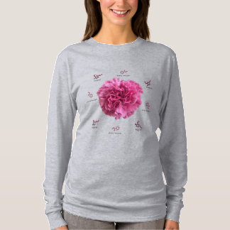 Camiseta Flor científica de química de claveles rosados