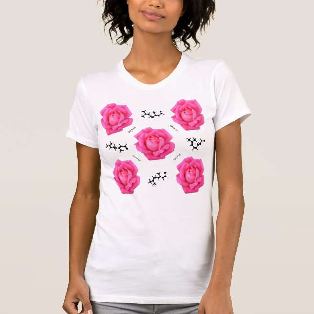Camiseta Flor científica de química rosa (Anverso)
