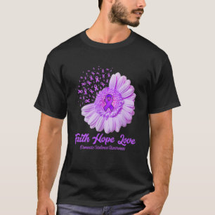 Camiseta Flor Cinta Fe Esperanza Ama La Violencia Doméstica