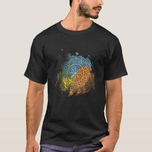 Camiseta Flor Colorido Mandala Patrón floral Blanco