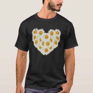 Camiseta Flor Daisy Corazón Botánico Planta Jardinero Marga