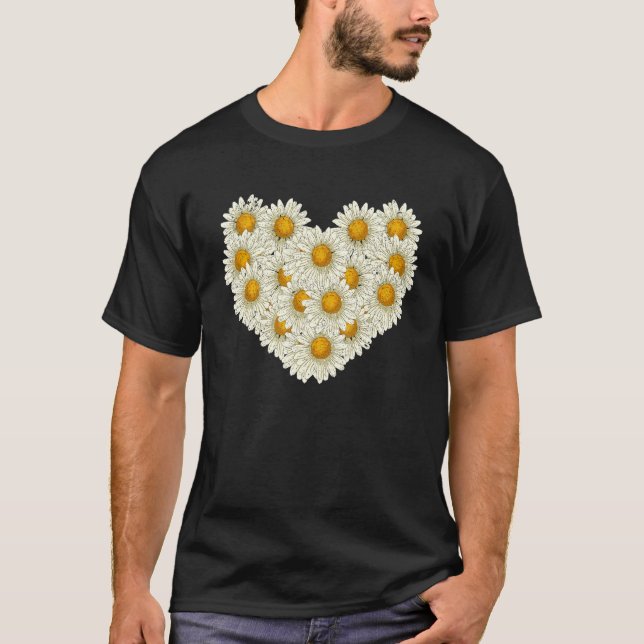 Camiseta Flor Daisy Heart Planta Botánica Gardener Daisy (Anverso)