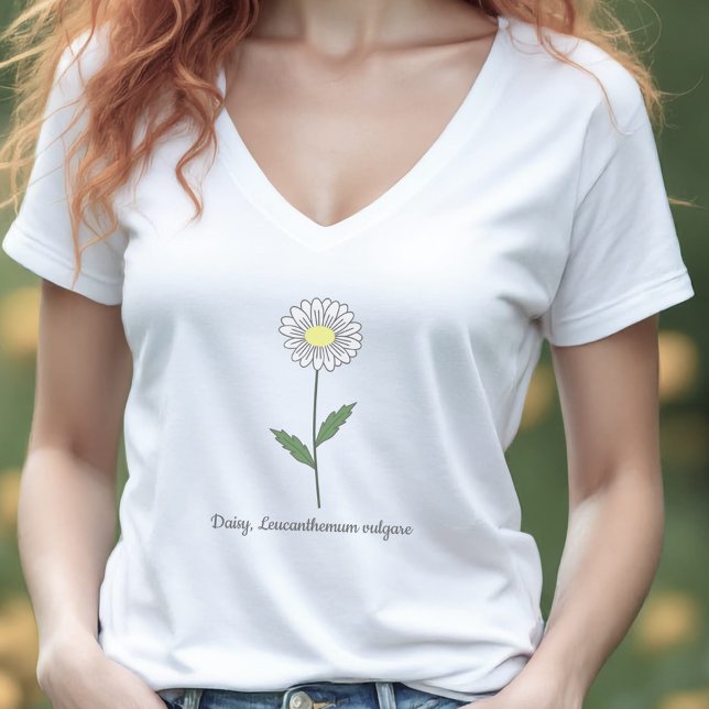 Camiseta Flor Daisy Pastel Botánica (Botanical Daisy Pastel Flower T-Shirt)