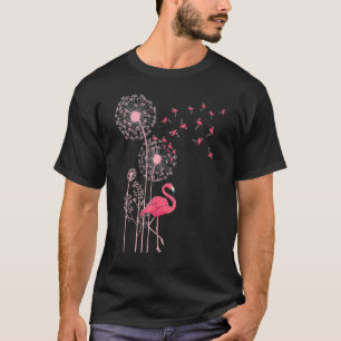 Camiseta Flor Dandelion Exótico Animal Tropical Pink