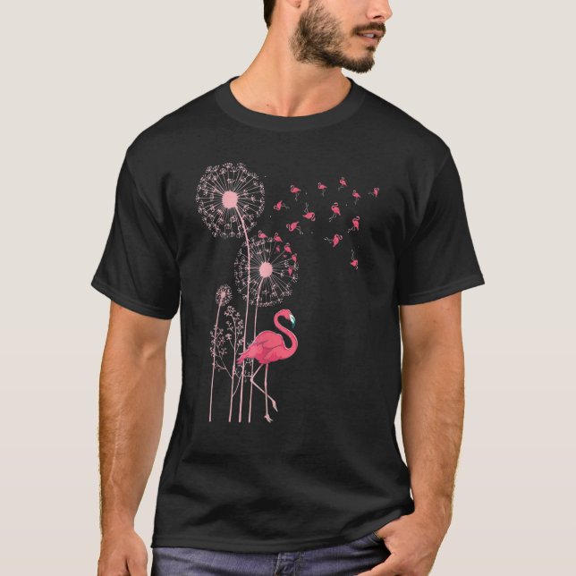 Camiseta Flor Dandelion Exótico Animal Tropical Pink (Anverso)