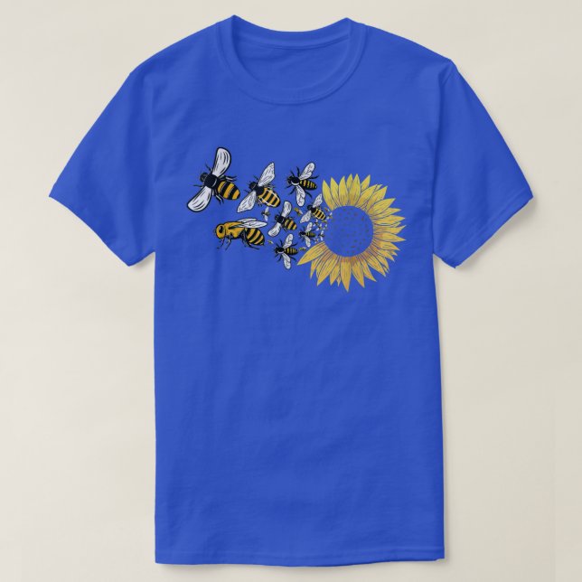 Camiseta Flor de abejas girasol (Diseño del anverso)
