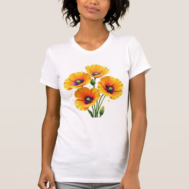 Camiseta Flor de adormidera jardín silvestres amapolas mamá (Anverso)