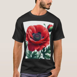 Camiseta Flor de adormidera roja