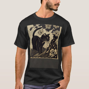Camiseta Flor de agua de gato negro