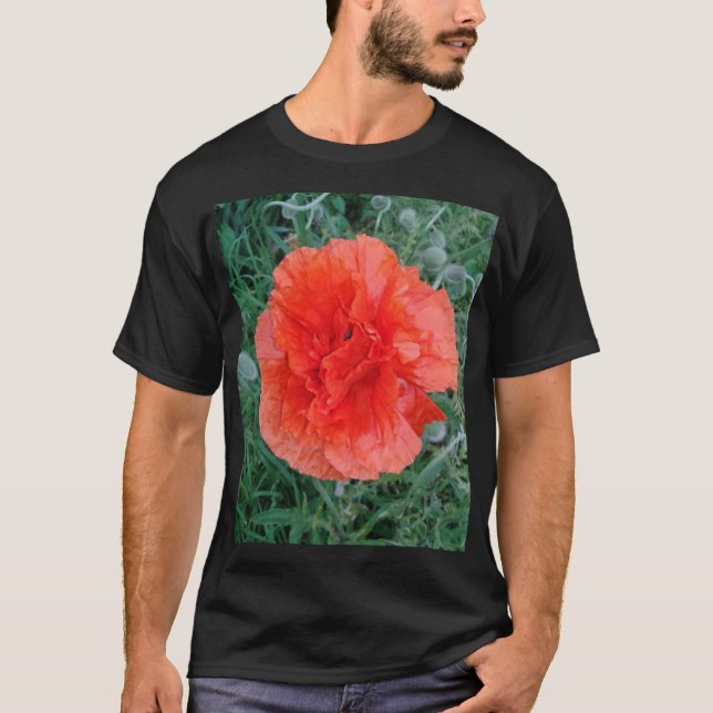 Camiseta Flor de amapola doble (Anverso)
