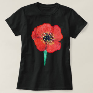 Camiseta Flor de amapola roja