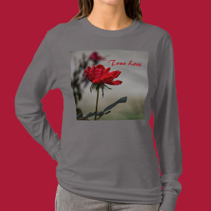 Camiseta Flor de amor verdadero rosa rojo clásico