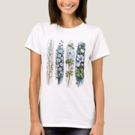 CAMISETA FLOR DE ANÉMONA POPPY TONOS DE AZUL
