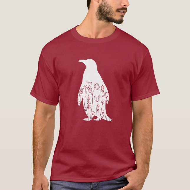 Camiseta Flor de animales de la especie Penguin Lover (Anverso)