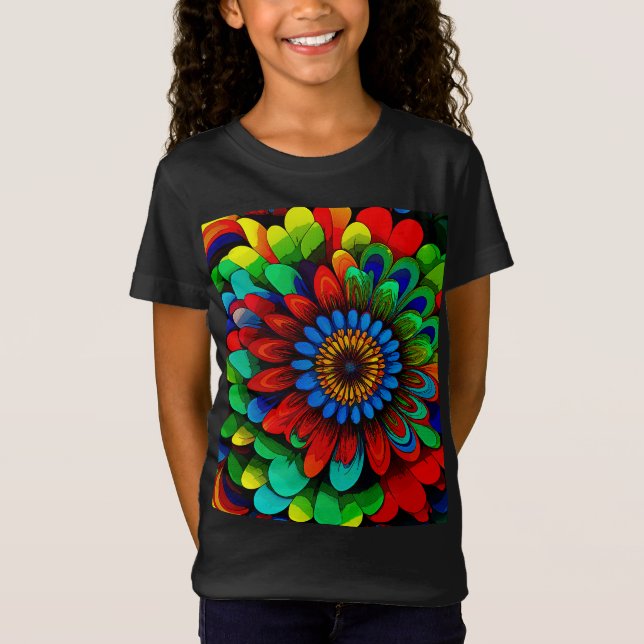Camiseta Flor de Arcoíris Colorida 104 (Anverso)