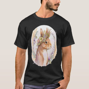 Camiseta Flor de ardilla floral Crown Watercolor Animal